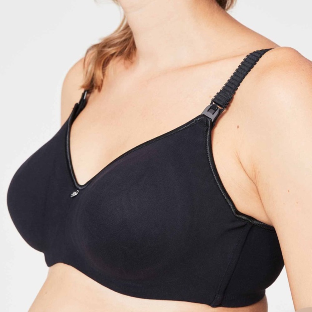 CAKE MATERNITY Croissant Seamless Underwire Full Cup Nursing Bra Black